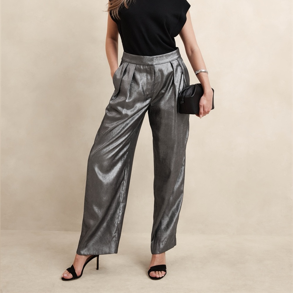 Banana Republic, Elegant Silver Women's Pants,NWT , 10 silver